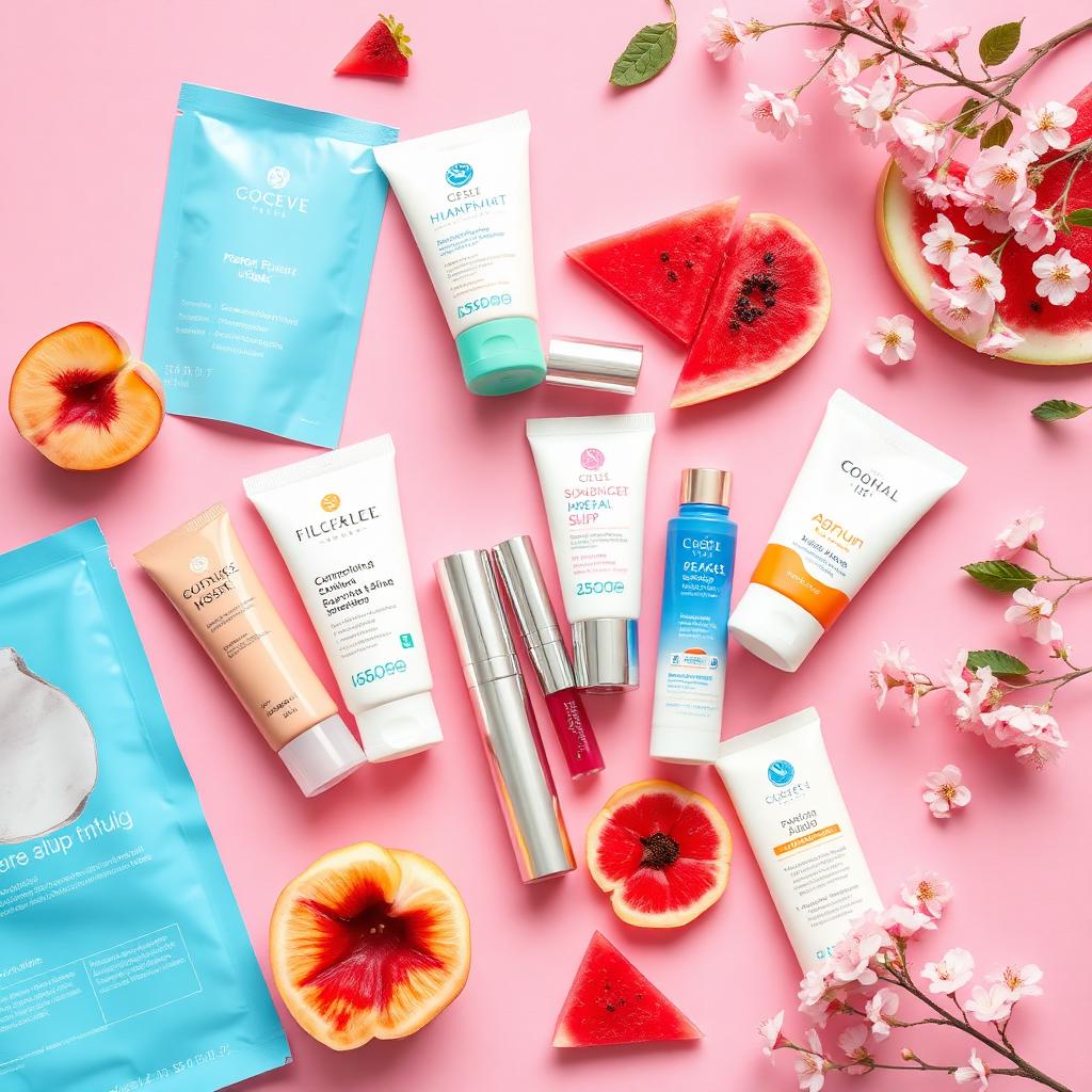 Flat lay of Karmarts Thailand beauty products
